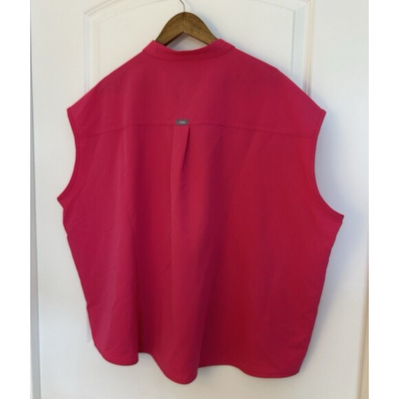 Figs Womens Scrub Top 4XL Plus Oversized Mandarin Collar Pink Fuschia Rafaela - Picture 5 of 12